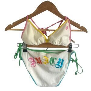 Y2K Vintage Juicy Couture Terry Cloth Rainbow Jumpsuit, size small